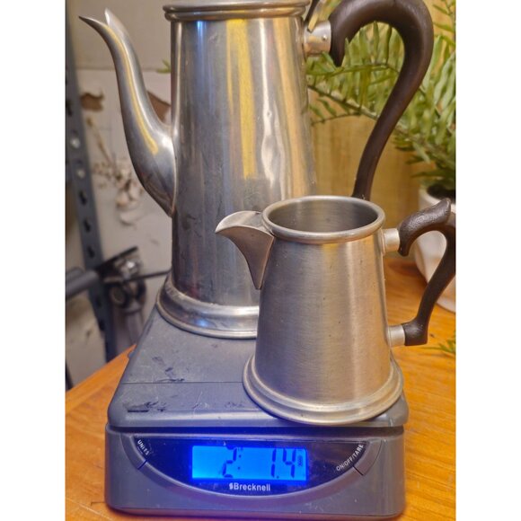 Vintage Kirk Stieff Pewter Coffee Pot and Matching Creamer - Picture 16 of 16